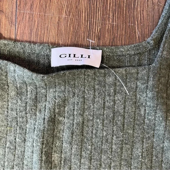Gilli green ribbed Kristi Blouse SZ SM - Picture 2 of 5